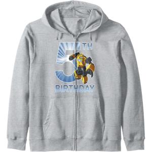 imageTransformers Bumblebee 5th Birthday Vintage Zip HoodieHeather Grey
