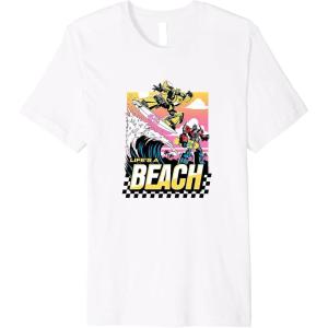 imageTransformers Bumblebee Surfing Lifes A Beach Portrait Premium TShirt