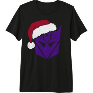 imageTransformers Christmas Decepticons Santa Hat Logo Premium TShirtBlack