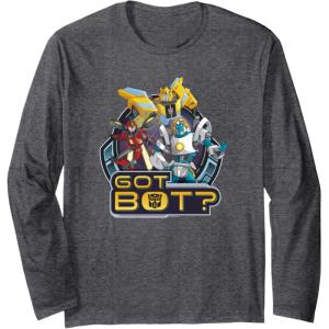 imageTransformers EarthSpark Autobots Got Bot Long Sleeve TShirtDark Heather Grey