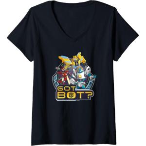 imageTransformers EarthSpark Autobots Got Bot VNeck TShirtBlack