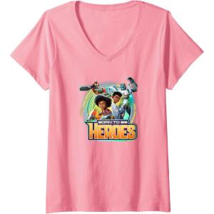 imageTransformers EarthSpark Born To Be Heroes VNeck TShirtPink