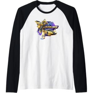 imageTransformers EarthSpark Bumblebee Badge Raglan Baseball TeeBlackWhite