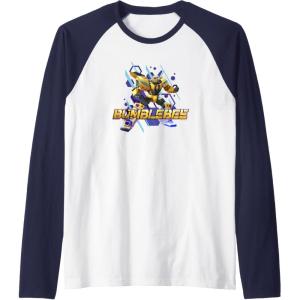 imageTransformers EarthSpark Bumblebee Hero Pose Raglan Baseball TeeNavy BlueWhite