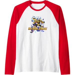imageTransformers EarthSpark Bumblebee Hero Pose Raglan Baseball TeeRedWhite