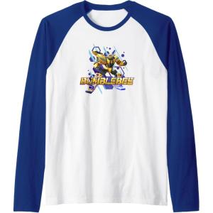 imageTransformers EarthSpark Bumblebee Hero Pose Raglan Baseball TeeRoyal BlueWhite