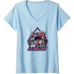 imageTransformers EarthSpark Group Shot Be Fearless VNeck TShirtBaby Blue