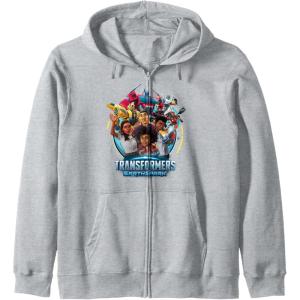 imageTransformers EarthSpark Heroes Group Shot Poster Zip HoodieHeather Grey