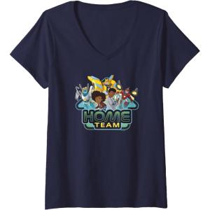 imageTransformers EarthSpark Heroes Home Team VNeck TShirtNavy Blue