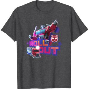 imageTransformers EarthSpark Optimus Prime Leader Pose TShirtDark Heather Grey