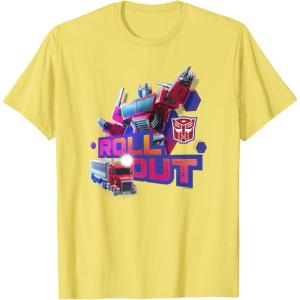 imageTransformers EarthSpark Optimus Prime Leader Pose TShirtLemon Yellow