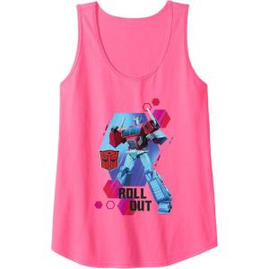 imageTransformers EarthSpark Optimus Prime Roll Out Tank TopNeon Pink