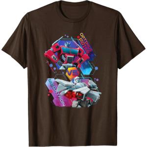 imageTransformers EarthSpark Optimus Prime VS Megatron TShirtBrown