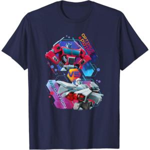 imageTransformers EarthSpark Optimus Prime VS Megatron TShirtNavy Blue
