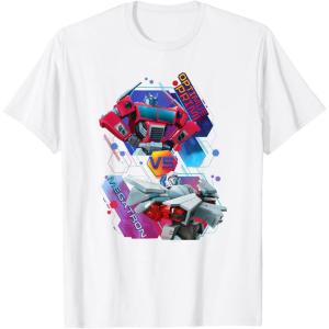 imageTransformers EarthSpark Optimus Prime VS Megatron TShirtWhite