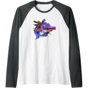imageTransformers EarthSpark Twitch Character Badge Raglan Baseball TeeDark Heather GreyWhite