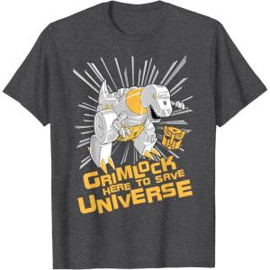 imageTransformers Grimlock Here To Save Universe Retro Vintage TShirtDark Heather Grey