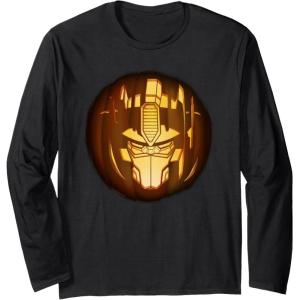 imageTransformers Halloween Optimus Prime Pumpkin Long Sleeve TShirtBlack
