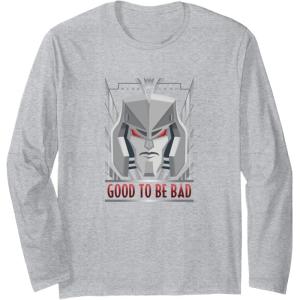 imageTransformers Megatron Good To Be Bad Long Sleeve TShirtHeather Grey