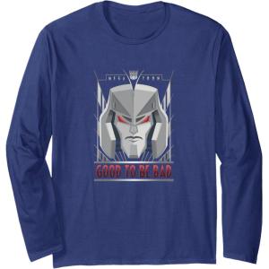 imageTransformers Megatron Good To Be Bad Long Sleeve TShirtNavy Blue