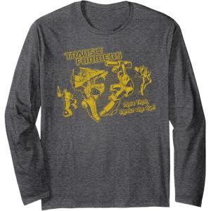 imageTransformers More Than Meets The Eye Battle Grid Long Sleeve TShirtDark Heather Grey