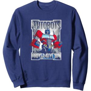 imageTransformers Optimus Prime Autobots Never Give Up SweatshirtNavy Blue