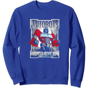 imageTransformers Optimus Prime Autobots Never Give Up SweatshirtRoyal Blue