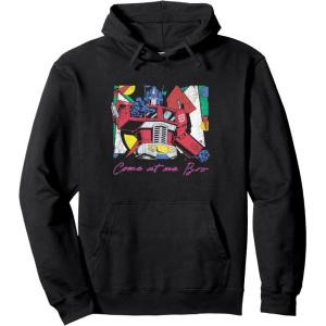 imageTransformers Optimus Prime Retro Fine Art Cubist Portrait Pullover HoodieBlack
