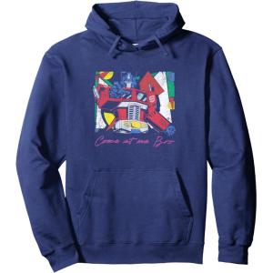 imageTransformers Optimus Prime Retro Fine Art Cubist Portrait Pullover HoodieNavy Blue