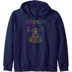 imageTransformers Pride Vitruvian Optimus Prime Logo Zip HoodieNavy Blue