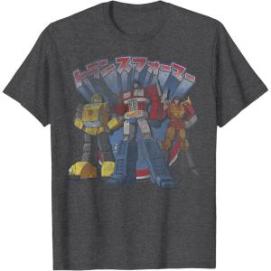 imageTransformers Retro Distressed Kanji Autobots Group Poster TShirtDark Heather Grey