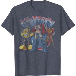 imageTransformers Retro Distressed Kanji Autobots Group Poster TShirtHeather Blue