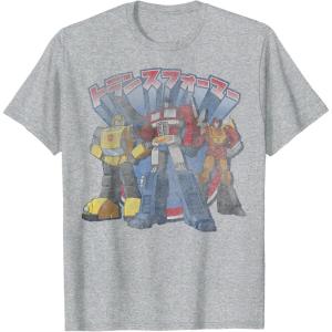 imageTransformers Retro Distressed Kanji Autobots Group Poster TShirtHeather Grey