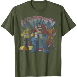 imageTransformers Retro Distressed Kanji Autobots Group Poster TShirtOlive Green
