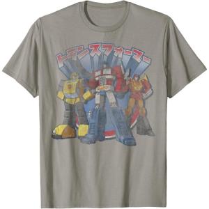imageTransformers Retro Distressed Kanji Autobots Group Poster TShirtSlate Grey