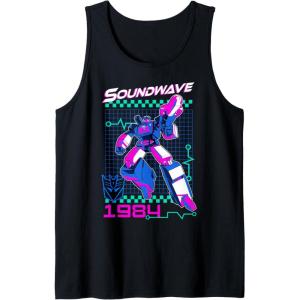 imageTransformers Soundwave 1984 Retro Grid Logo Tank TopBlack
