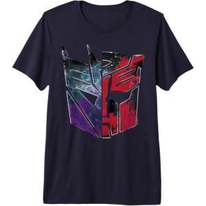 imageTransformers War For Cybertron Decepticon Autobot Split Premium TShirtNavy Blue
