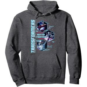 imageTransformers War For Cybertron Hexagon Portraits Pullover HoodieDark Heather Grey