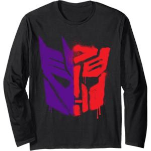 imageTransformers War For Cybertron Spray Paint Split Logo Long Sleeve TShirtBlack