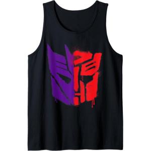 imageTransformers War For Cybertron Spray Paint Split Logo Tank TopBlack