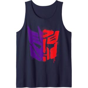 imageTransformers War For Cybertron Spray Paint Split Logo Tank TopNavy Blue