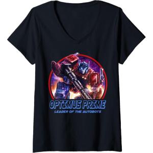 imageWomens Transformers War For Cybertron Optimus Prime Leader VNeck TShirtBlack