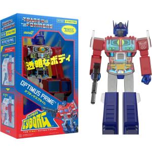 imageSuper7 Transformers Optimus Prime  24quot Transformers Super Shogun Action Figure Classic Cartoon Collectibles and Retro ToysSuper Cyborg  Optimus Prime ClearRedBlue