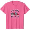 imageTransformers Ive Been Nice Optimus Prime Portrait TShirtPink Heather