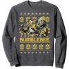 imageTransformers Christmas Bumblebee Ugly Sweater SweatshirtDark Heather Grey