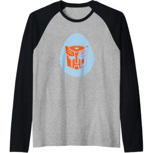 imageTransformers Autobot Egg Happy Easter Raglan Baseball TeeBlackAthletic Heather