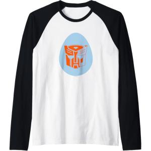 imageTransformers Autobot Egg Happy Easter Raglan Baseball TeeBlackWhite