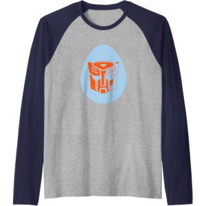 imageTransformers Autobot Egg Happy Easter Raglan Baseball TeeNavy BlueAthletic Heather