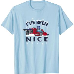 imageTransformers Ive Been Nice Optimus Prime Portrait TShirtBaby Blue