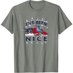 imageTransformers Ive Been Nice Optimus Prime Portrait TShirtOlive Heather